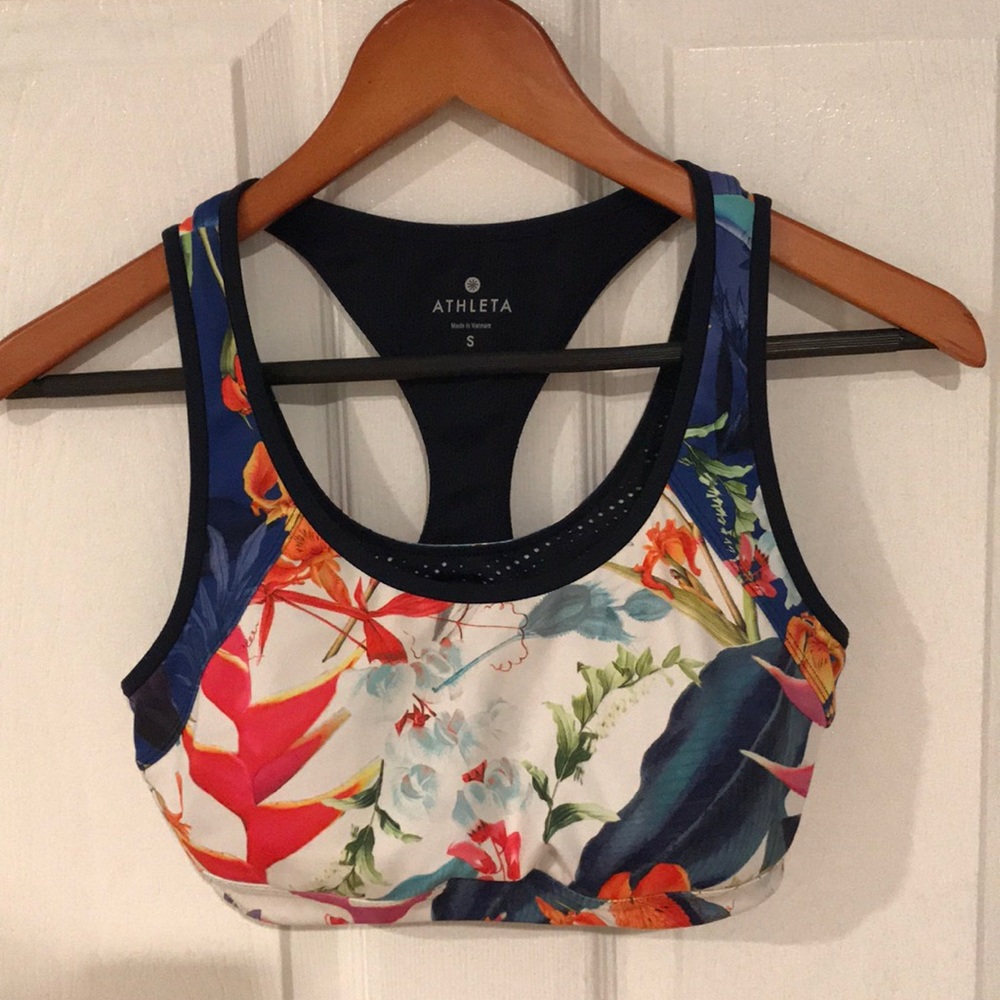 Athleta floral Triple Dare Sports Bra